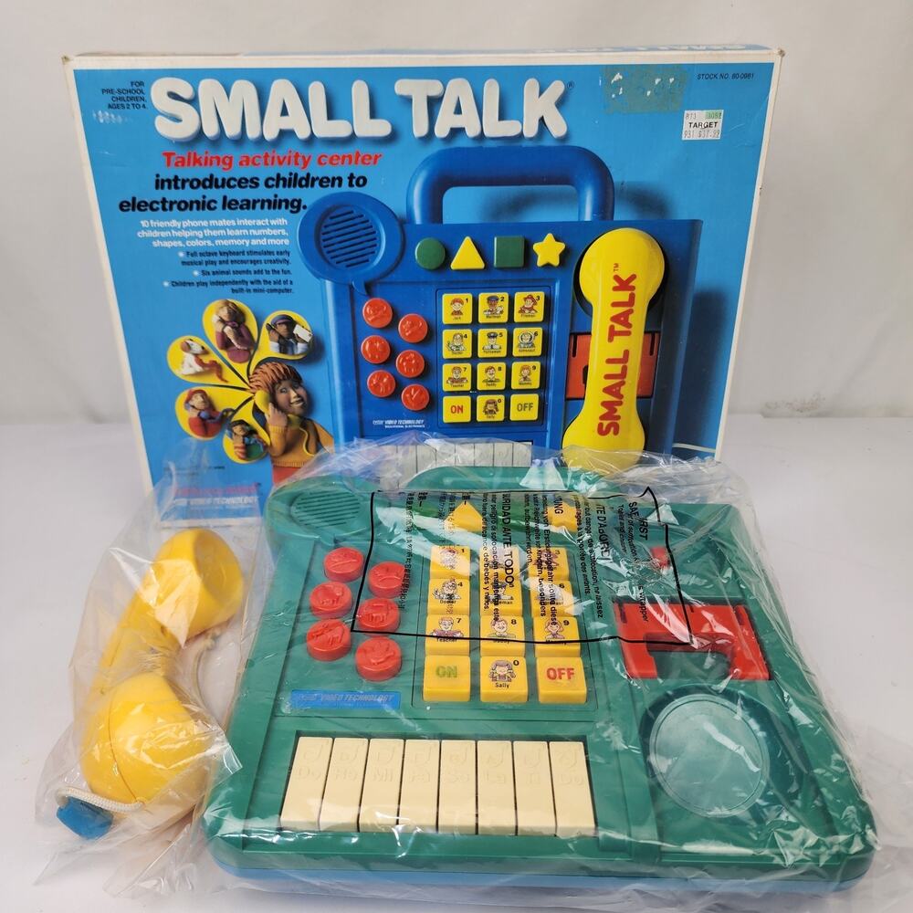 1988 Pre-School V Tech "Small Talk" Talking Activity Center Phone Toy Orig Box